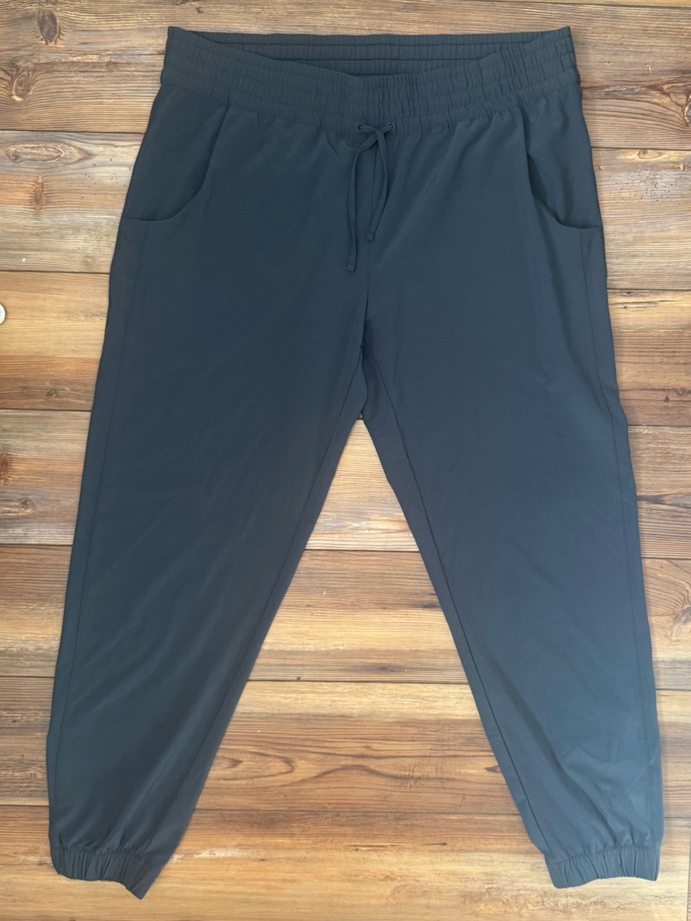 Lucy Black Jogger Pants Womens Large Stretch Athleisure Travel Casual